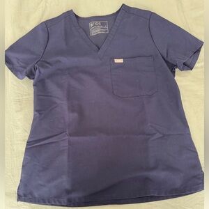 Figs Navy Blue Catarina Scrub Top